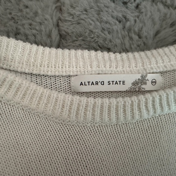 Altar'd State White and Red American Flag Sweater - Picture 3 of 4